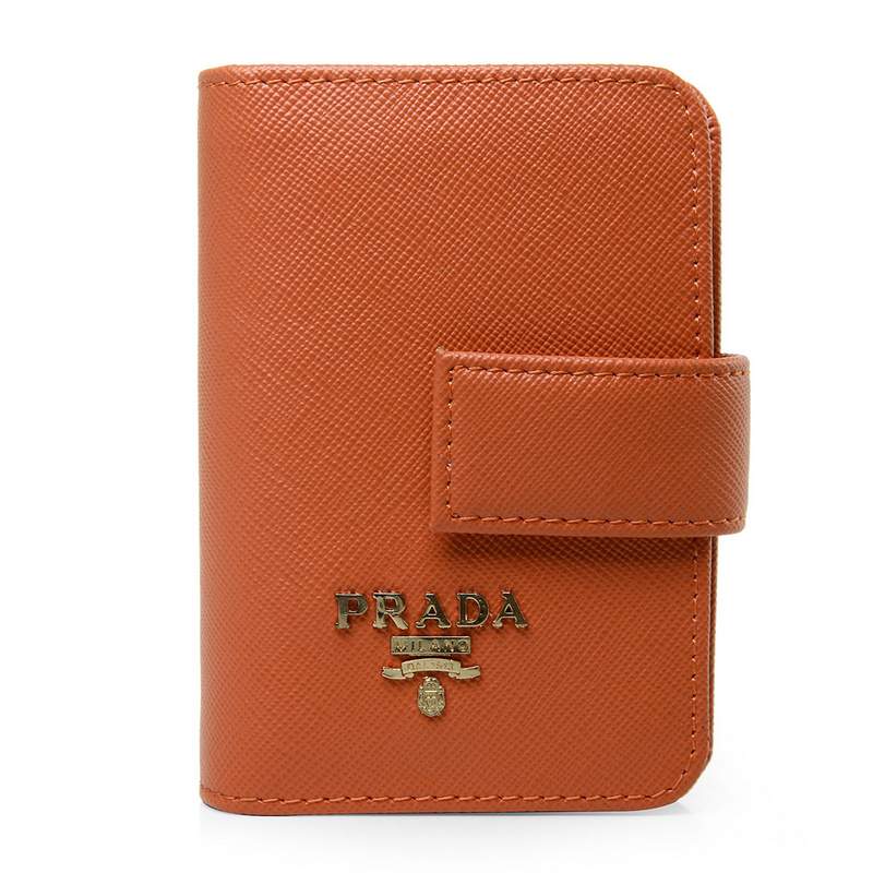 Knockoff Prada Real Leather Wallet 1138 orange - Click Image to Close